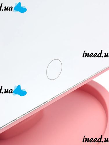 Magic MakeUp Mirror: A Cosmetic Touchscreen Makeup Mirror That Rotates 180 Degrees—a Tabletop Mirror on a Stand with 22 LED Lights, USB-Powered, Pink