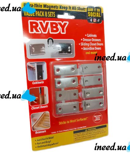Универсальный набор магнитов для дома Value Pack 9436-2 комплект 8 штук прямоугольный магнит защелка для дверей и шкафов, магнитное дверное крепление