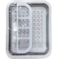 Складная кухонная сушилка для посуды Kitchen Craft Joseph Extend BN-090 раскладная, силиконовая сушка для тарелок и кухонных приборов, поддон