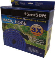 Garden Watering Hose Xhose 15 Meters 50FT with Spray Nozzle X-Hose 15m Reinforced Irrigation Stretchable Hose Magic Hose