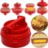 The press mold for cooking burgers StufZ Burger Press round manual single device for forming cutlets and burgers Red