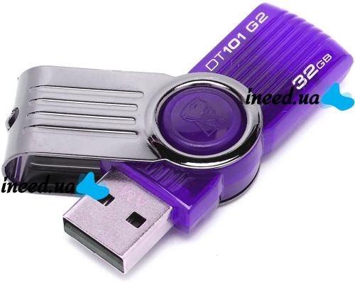 USB Flash 32GB флешка Kingston DataTraveler DT101 G2 флеш-накопитель, карта памяти, USB-накопитель для хранения документов, фото и видео 32Гб