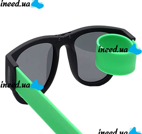 Гибкие солнцезащитные очки браслет Clix Out Sunglasses для мужчин и женщин, Спортивные очки-браслет трансформер с гибкими дужками, Зеленые