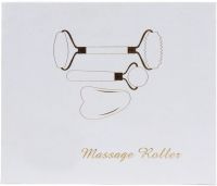 Large Jade Facial Massage Roller Set 3 in 1 Double-sided Roller Gouache Scraper, Roller, Skin Lifting Kit Hedgehog Smooth Scraper