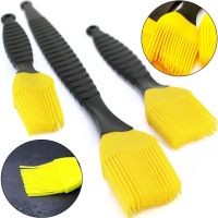 Набор кондитерских силиконовых кистей Better Brush из 3 штук с пластиковой ручкой для смазывания еды, выпечки, кулинарные кисточки для кухни Желтые