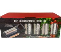 Набор терок Soft Touch Container Grater Set 4 в 1 ручная овощерезка, мультислайсер для нарезки овощей и фруктов со сменными насадками и контейнером