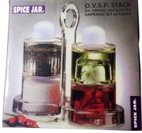 Настольный набор для специй Spice Jar. O.V.S.P. Stack Dispenser Set органайзер для хранения масла, уксуса, перца и соли на 4 емкости с подставкой