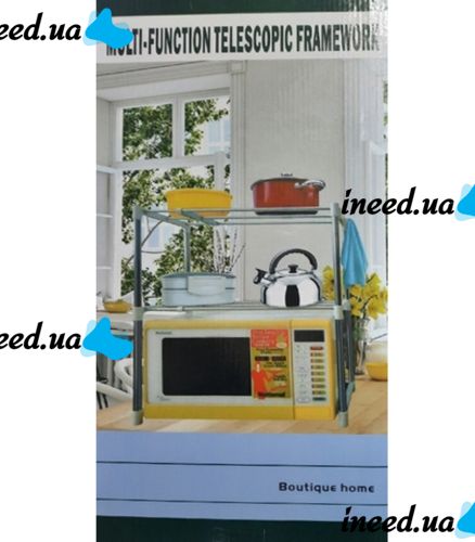 Полка стеллаж для микроволновки Multifunctional storage rack NJ-452 настольный кухонный органайзер для микроволновой СВЧ-печи, полка-органайзер