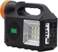 Портативная зарядная солнечная станция Gdlite GD-102 аккумуляторный ручной фонарь с LED лампами система освещения с повербанком радио USB MP3 TF-карт