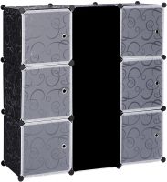 Складной шкаф органайзер для вещей Storage Cube Cabinet MP-29 110х110х35 см пластиковая тумба на 7 секций полочка для одежды и обуви Черная
