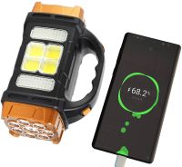 Handheld Rechargeable Flashlight with Powerbank X-Balog HB-2678 1500mAh Solar Powered Portable LED Flashlight Floodlight for Camping USB