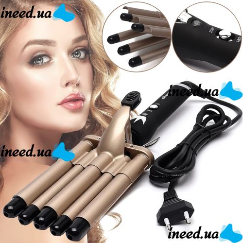 Geemy GM-2933 five-wave curling iron 17 mm ceramic coated five-wave curling iron Geemy Hollywood curl styling device