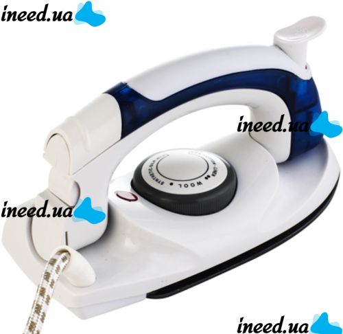 Folding Hand Iron Soarin SR-258B 700W with Steaming Function 3 Modes, Steam Generator Steamer with Folding Handle AND-31-30 White with blue