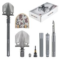 Многофункциональная саперная лопата мультитул Adimanti ES-118 10в1 туристическая HK001 с насадками топор нож пила стеклобой с чехлом для выживания