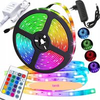 Set of 3528 RGB LED strip All colors 12V color 5m remote control unit, multicolored silicone SMD2835 multicolor LED strip