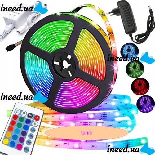 Set of 3528 RGB LED strip All colors 12V color 5m remote control unit, multicolored silicone SMD2835 multicolor LED strip