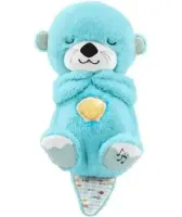 Светящаяся дышащая Выдра Fisher Price FXC66 30 см с дыханием для сна детей, мягкая плюшевая игрушка музыкальный ночник от батареек Голубая