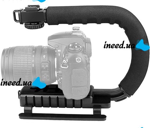 Стабилизатор ручка Gimbal AY-49U с креплением для фотоаппарата и телефона с Bluetooth микрофоном и LED лампой для селфи и видео с пультом ДУ