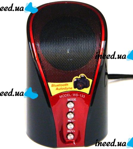 Беспроводная Bluetooth колонка SPS WS-133, 800mAh с поддержкой TF карт встроенный проигрыватель, Аккумуляторная блютуз колонка с mp3 плеером и радио