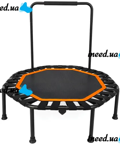 Батут для фитнеса и дажмпинга Neo Sport BT-1707 105 см круглый джампер с регулируемой ручкой для тренировок дома взрослых и детей до 150 кг Черный