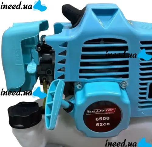 Бензиновая газонокосилка Krafftec КRА-6500 с двухтактным двигателем для покоса травы и кустов, Бензиновый триммер 6.5 кВт для стрижки сада и газона