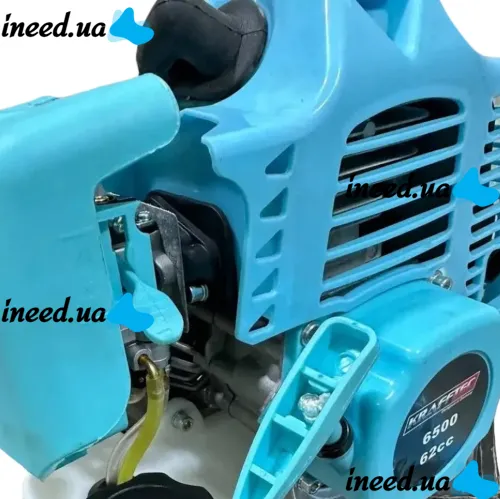Бензиновая газонокосилка Krafftec КRА-6500 с двухтактным двигателем для покоса травы и кустов, Бензиновый триммер 6.5 кВт для стрижки сада и газона