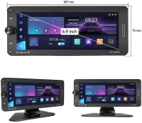 Автомобильный сенсорный монитор экран Carplay 601W 6.9" дюймов дисплей, Беспроводная автомобильная Bluetooth стереосистема FM IOS Android на присоске