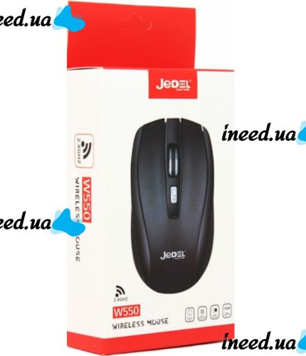 Беспроводная оптическая мышка Jedel W550 Black 1000 DPI игровая для компьютера и ноутбука 2.4GHZ на батарейке, Геймерская USB мышь 98127 Черная