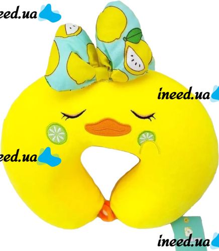 Набор подушек для ребенка Утята duck NJ-009, Детские подушки уточки обычная и дорожная, Детская туристическая подушка Утка для путешествий в машину