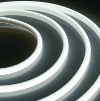 Светодиодная силиконовая лента Led Neon 0719 Белая 5 м неоновая гибкая подсветка в силиконе с блоком питания от сети 3000К IP65 12V-220V White