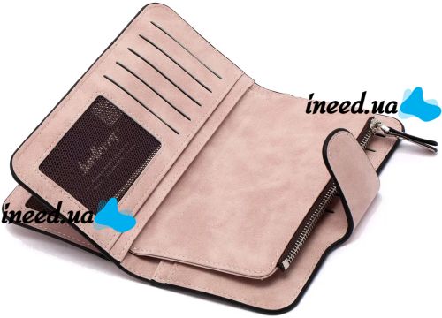 Женский замшевый кошелек Baellerry Forever N2345 Pink женское мини портмоне на 10 отделений для купюр и мелочи 19х10.5 см Розовое