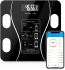 Електронні підлогові фітнес ваги Digital A-8003 Black до 180 кг c Bluetooth і додатком на телефон, чорні розумні смарт ваги з Led дисплеєм