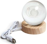 Хрустальный шар-ночник Сатурн 3D Creative Visualization Lamp M-8062S светодиодный LED ночник, стеклянный шар светильник на аккумуляторе от USB 