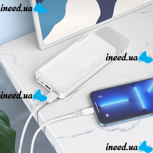 Внешний аккумулятор повербанк Power Bank Borofone BJ27A 20000mAh 15W 2USB TYPE-C с быстрой зарядкой, Портативное зарядное устройство батарея 3 выхода