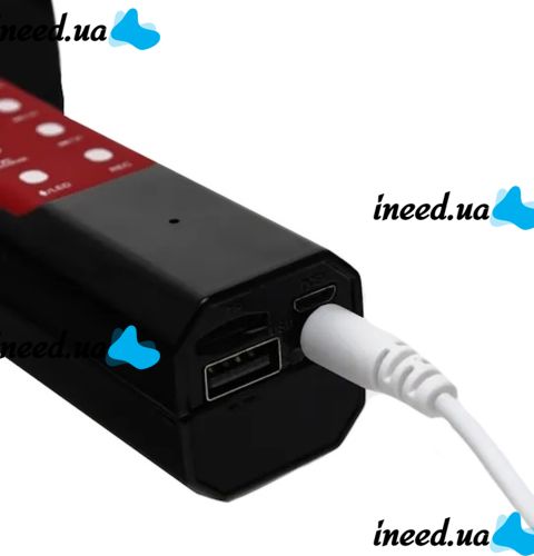 Беспроводной караоке микрофон WSTER WS-1828 Bluetooth USB AUX FM со встроенной колонкой и 4 тембрами голоса на аккумуляторе с динамиком WS1828 Черный