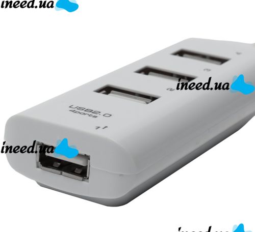 USB хаб Hi-Speed XD4 White на 4 порта, Универсальный разветвитель с 4 выходами концентратор переходник HUB 480 Мбит для компьютера от USB Белый