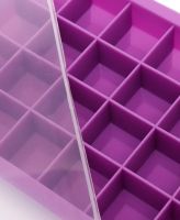 Силиконовая многоразовая форма Silicone Ice Cubes Make для заморозки льда и шоколада с крышкой на 24 ячейки, Лоток поднос для хранения льда 24 кубика