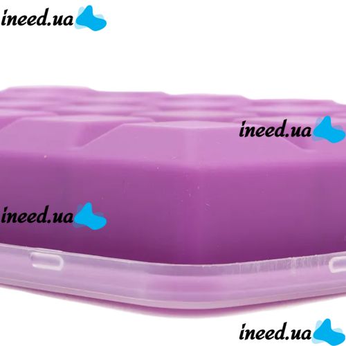 Силиконовая многоразовая форма Silicone Ice Cubes Make для заморозки льда и шоколада с крышкой на 24 ячейки, Лоток поднос для хранения льда 24 кубика