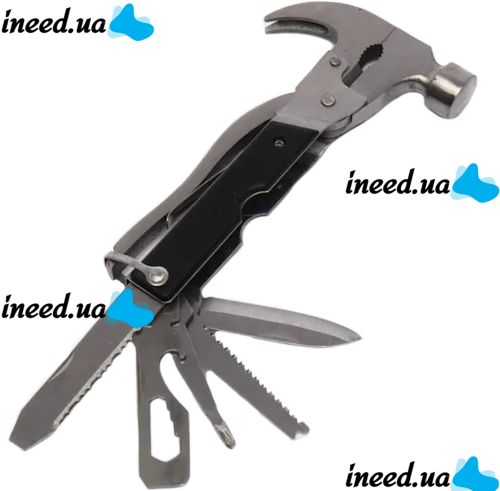 Универсальный складной ключ мультитул молоток - швейцарский нож Bell Howell Tac Tool 18 в 1 плоскогубцы, отвертка пила из нержавеющей стали с чехлом