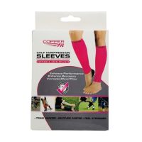 Поддерживающие компрессионные гетры Copper Fit Calf Compression Sleeves, Облегающие гольфы с фиксацией икр, Бандаж для поддержки голени Розовые