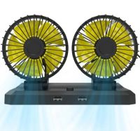 Автомобильный поворотный двойной вентилятор Vehicle Fan F404 4" с питанием от USB, охлаждающий мини-вентилятор 3 скорости на приборную панель