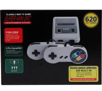 Портативная игровая ретро приставка Dendy 620 игр Денди 8 Bit Super Mini SFC, Детская консоль 8 бит с двумя джойстиками и встроенными играми Серая