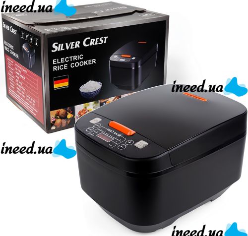 Электрическая рисоварка Silver Crest TK-208 на 5 л 10 программ 900W керамическая мультиварка с сенсорным дисплеем, таймером и автоподогревом AT-M7