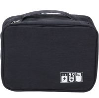 Дорожная сумка органайзер Travel Digital Bag для хранения кабелей, зарядок повербанка, Многофункциональный бокс для цифровых аксессуаров Черный