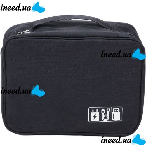 Дорожная сумка органайзер Travel Digital Bag для хранения кабелей, зарядок повербанка, Многофункциональный бокс для цифровых аксессуаров Черный