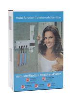 Держатель зубных щеток Brush Sterilizer 3 в 1 JX-5588, Диспенсер дозатор для зубной пасты, Уф стерилизатор, Контейнер с дезинфекцией Белый