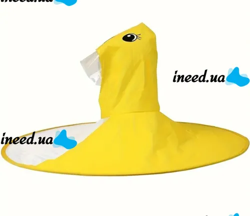 Детский непроникаемый дождевик зонтик Baby Rain Coat YM501 Утка Ветрозащитное пончо плащ для защиты от ветра и дождя для детей уточка Желтый