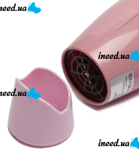 Folding travel hair Dryer PRO BaByliss Coco 1000w for styling and drying hair with a collapsible handle, a concentrator nozzle and a thermostat Pink