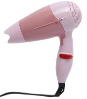Folding travel hair Dryer PRO BaByliss Coco 1000w for styling and drying hair with a collapsible handle, a concentrator nozzle and a thermostat Pink