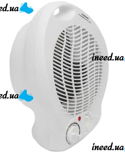 Электрический тепловентилятор Domotec MS-5902 2000W дуйка 3 режима с ручкой, напольный обогреватель Домотек MS5902 2000 Вт на 22 кв.м. Белый
